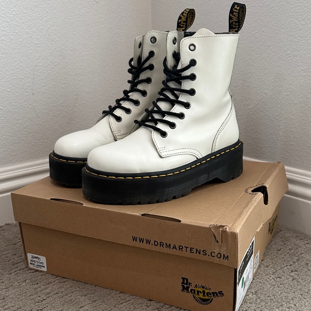 Dr. Martens Women's White Platform Boots